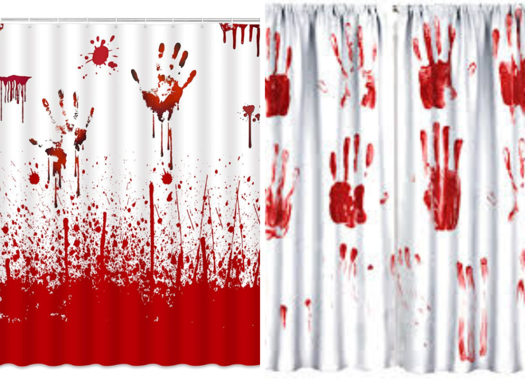 DIY Halloween Decorations: Bloody Handprint Curtains